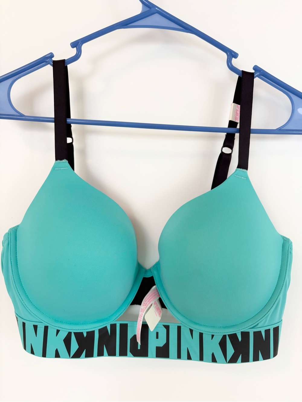 NWT Victoria’s Secret PINK Wear Everywhere Lightly Lined T-Shirt Bra 36DD Teal